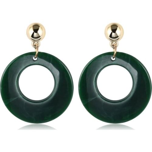 2021 Fashion Jewelry Resin Geometric Earring Charm Jewelry Beautiful Bride Wedding Statement Earrings for Women