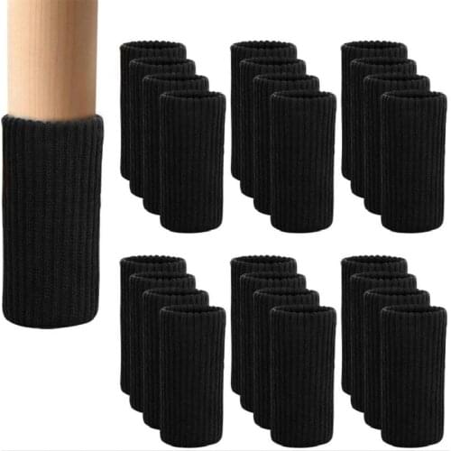 24PCS Knitted Chair Foot Cover Non-slip Table Legs Chair Legs Furniture Foot Socks Floor Protection Pads Moving Noise Reduction