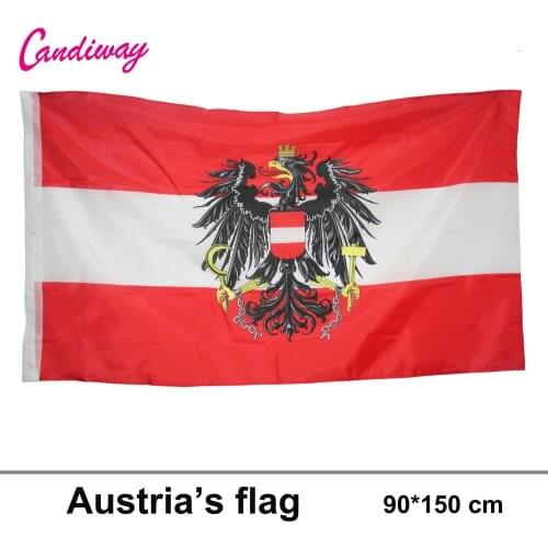 3X5 AUSTRIA WITH EAGLE FLAG AUSTRIAN CREST indoor Outdoor Office/Activity/parade/Festival/Home Decoration 2016 banner