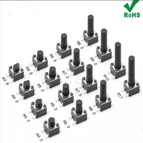 50pcs 4.5 x 4.5 MM touch switch 4 feet touch button patch copper feet