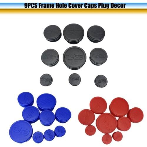 3 Color 9PCS Frame Hole Cover Caps Plug Decor For BMW R1200GS R 1200 GS LC Adventure ADV R1200GSA 2017 2018 Frame Cap Set