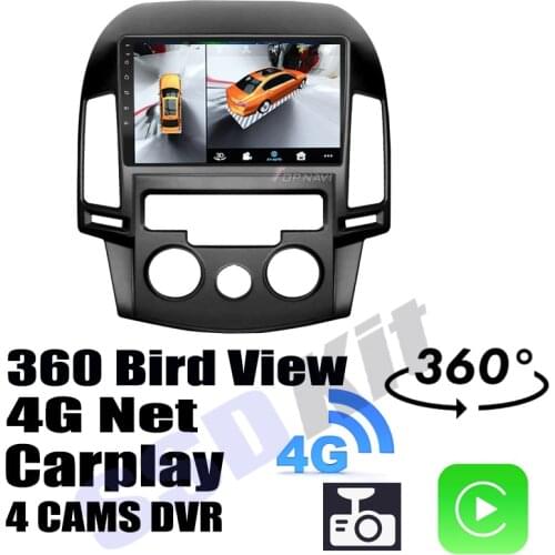 Car Audio Navigation GPS Carplay DVR 360 Birdview Around 4G Android System For Hyundai i30 Elantra Touring FD 2007~2012