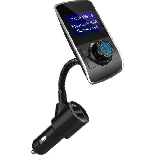 Car FM transmitter wireless handfree audio receiver car mp3 player with dual USB and one TF slot