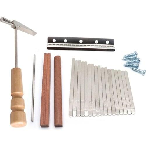 DIY 17 Tone Kalimba Keys Tines Set Mbira Thumb Piano Rosewood Bridge Replacement Parts Homemade Musical Instruments Accessories
