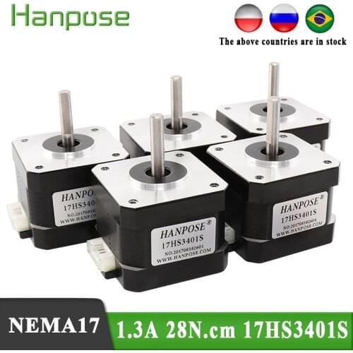 5pcs 42Series motor 1.3A 28N.cm Nema17 Stepper Motor 17HS3401S Motor 1 m Cable for 3D Printer CNC XYZ Motor