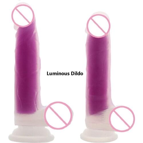 CPWD Luminous Dildo Double Layer Liquid Silicone Artificial Adult Female Masturbator sex toys for woman Lesbian Massage Pussy