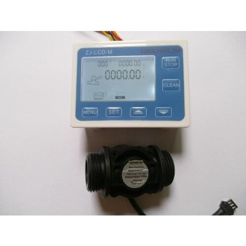 G1" Flow Water Sensor Meter+Digital LCD Display Quantitative Control 1-60L/min