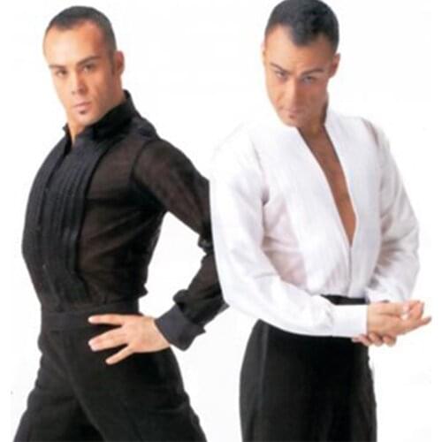 Quality Assurance MenS New Latin Dance Tops Match Suits Tailored Professional Stage Ballroom Performance Dancing Tops ZH3123