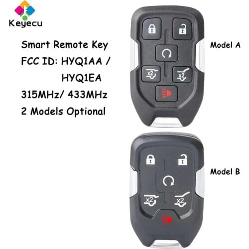 KEYECU Smart Remote Car Key With 6 Buttons 315MHz 433MHz - FOB for GMC Yukon XL Denali 2015 2016 2017 2018 2019 20 HYQ1AA HYQ1EA