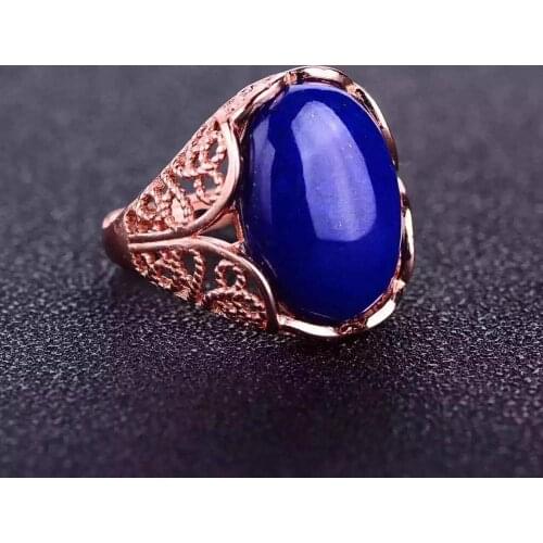 New Coming Natural And Real Man Lapis Ring Big Stone 925 sterling silver Wholesales Fine jewelry Natural Lapis Man Ring 13*18mm