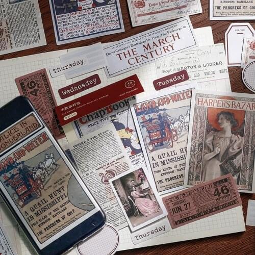 40pcs/pack Retro Collection Series Cards for Phone Deco Retro Stationery Supplies Plant Paper Junk Journal Label Scrapbooking
