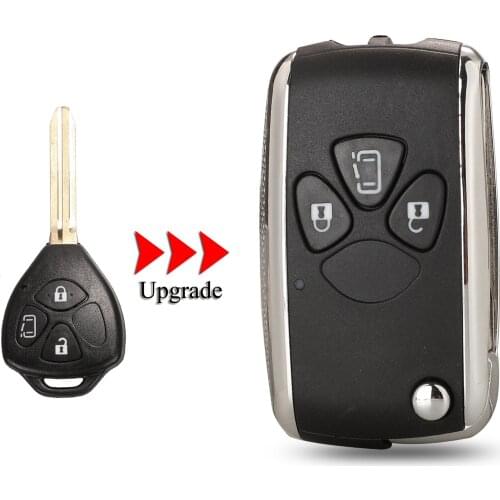 Kutery Upgrade Folding Key Shell For Toyota Corolla RAV4 Camry Avlon With TOY47 Blade 3Buttons Case Fob Cover