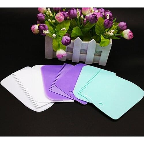 1 Set Of Food-grade Plastic Cake Cream Pastry Dough Cutter Trapezoidal Baking Spatula Cutter Slicer Cake Bread Paste Tool