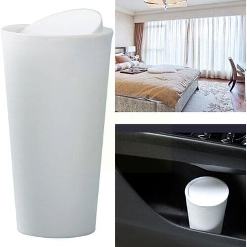 Mini Swing Lid Car Trash Can, Personalized Car Trash Storage Kitchen, Box Can, Office, Bedroom Car W6Q6