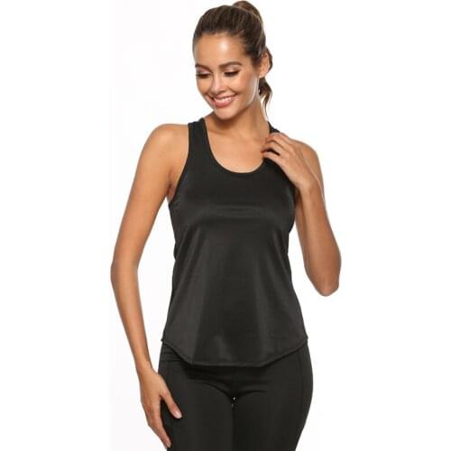 Sexy Back Cross Hollow Yoga Shirt Loose Workout Top Women Sleeveless Vest Gym Sports Quick Dry Running Tank Top