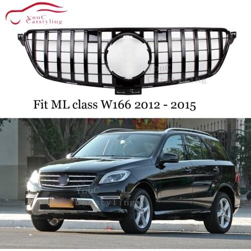 Front Bumper Grille For Mercedes Benz ML Class W166 GT Style Grill Mesh 2012 - 2015 ML300 ML320 ML350 ML400 ML450 grille