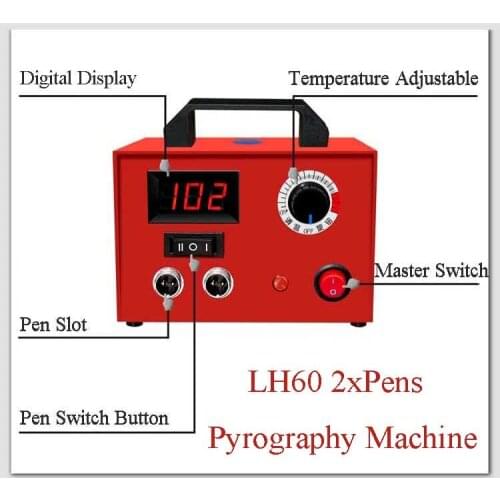 DIY Wood Painting Burning Solder Pen Wood Pyrography Tool Adjustable Temperature Display Solid Wooden Welding Soldering Iron Kit