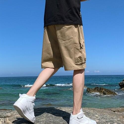 Mens shorts Overal large summer Korean slim Multi Pocket Shorts loose casual cotton short homme High waist large size breeches