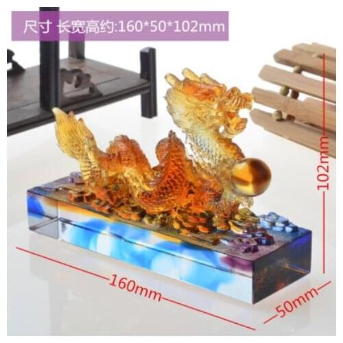 Ancient dragon glass ornaments ancient crystal glass dragon gift crystal ornaments