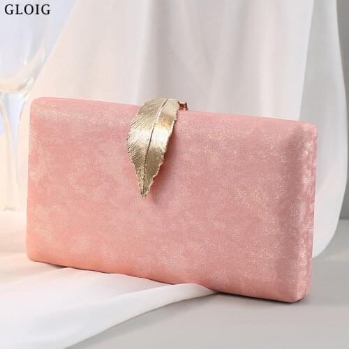 PU Dress Evening Bags Female Purse Lock Leaf Metal Women Clutch PU Printed Floral Shoulder Chain