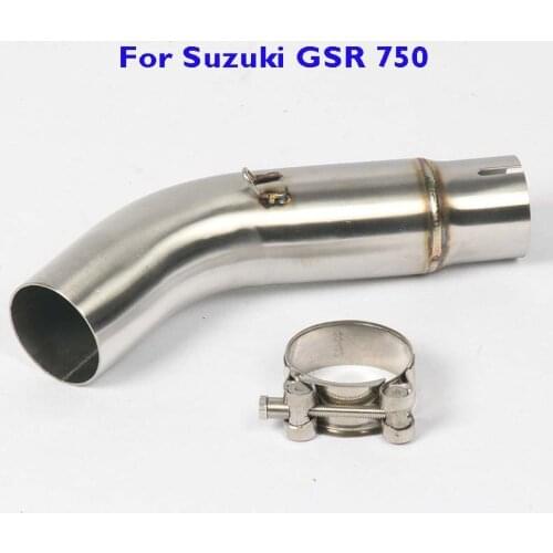 Motorcycle Exhaust Tip Connect Link Tube Pipe Middle Mid Link Pipe Slip on Exhaust System for Suzuki GSR750 GSXS750
