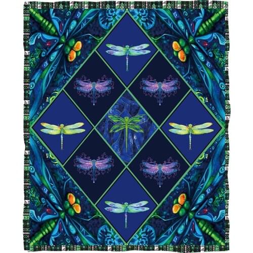 Dragonfly Psychedelic pattern funny Animal Blanket 3D full printed Wearable Blanket Adults/kids Fleece Blanket Drop Shipping 10