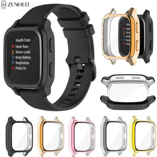 Plating TPU Protector Case Cover For Garmin Venu SQ Full Screen Protective Shell Frame for Garmin Venu SQ Music