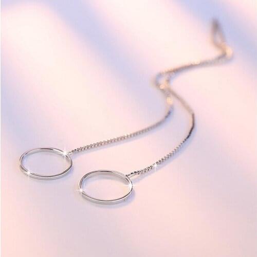 925 Sterling Silver Triangle Round Square Silver Earrings For Women Earings Sterling-silver-jewelry Brincos VES6246