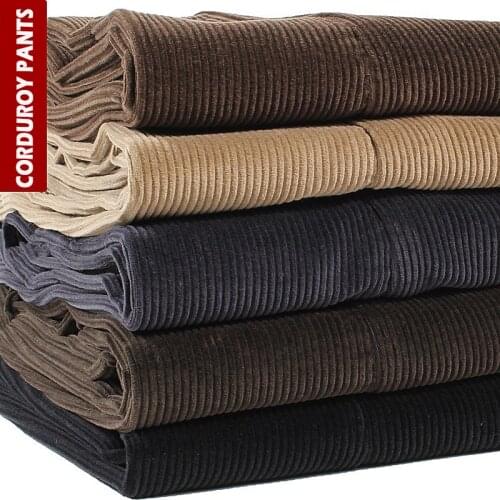 2019 New arrival Autumn winter thick high waist obese corduroy loose cotton trousers casual pants plus size 36 38 40 42 44 46