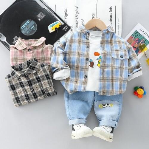 0-5 Year Spring Autumn Boy Girl Clothing Set 2021 New Fashion Active Coat+Shirt+Pant Kid Children Baby Toddler Boy Girl Clothing