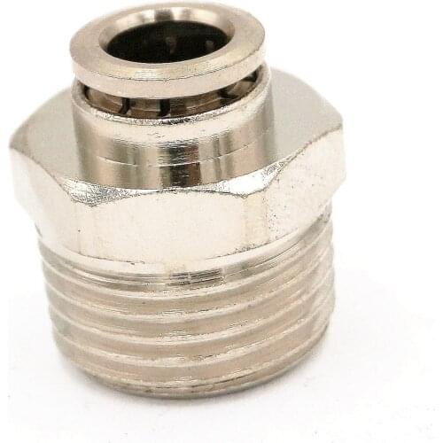 1/2" BSP Male to Fit Tube O/D 8mm Pneumatic Nickel Brass Push In Connector Union Quick Release Air Fitting Plumbing