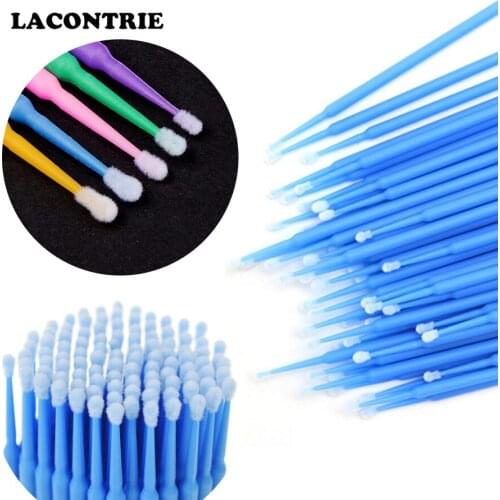 100 Pcs Eyelash Cleaning Stick Nano Cotton Swab Dust Free Sterile Disposable Glue Cleaning Brushes Tool For Eyelash Grafting
