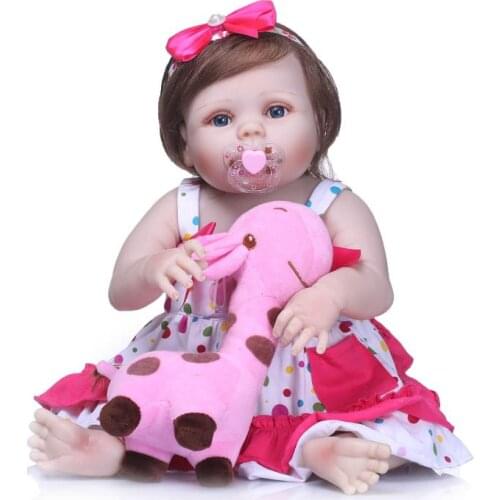 22 Inch Full Vinyl Body Silicone Reborn Baby Girl Doll for Sale Dolls for Girls Birthday Gifts