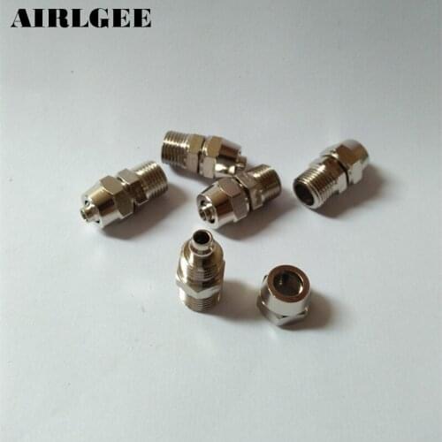 5PCS 9.5mm Male Thread Quick Adapters Connector for 4mmx6mm Air Pipe PC6-01
