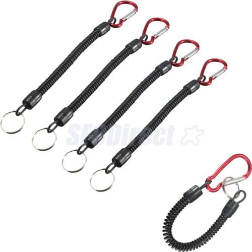 5pcs Retractable Fishing Lanyard Coiled Tether Secure Tackle Tools Red