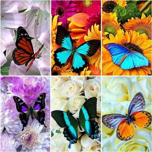 5D Diamond Mosaic Full Display Butterfly Diamond Embroidery Sale FLowers Rhinestones Pictures Diamond Painting Scenery