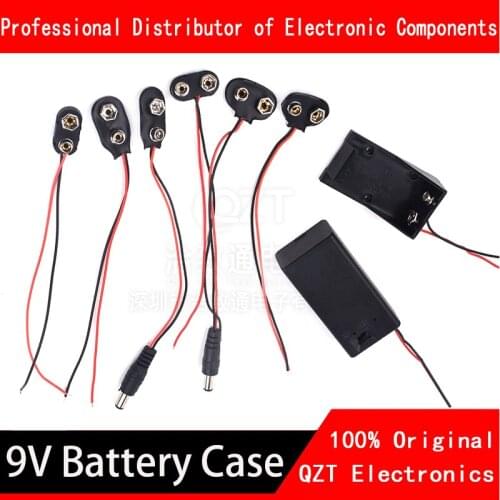 9V 6F22 Battery Buckle Type T/I Button Holder Box Cable Connector Switch Round Power Plug For DC Arduino Uno R3 Jack Connector