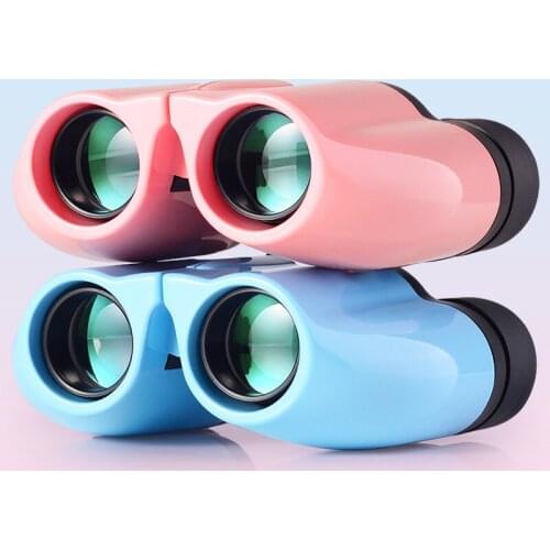 Binoculars HD 8X22 Plastic Telescope Children Colorful Telescope for Kids Fixed Zoom Anti-Skid Portable Field Glasses Gifts Toys
