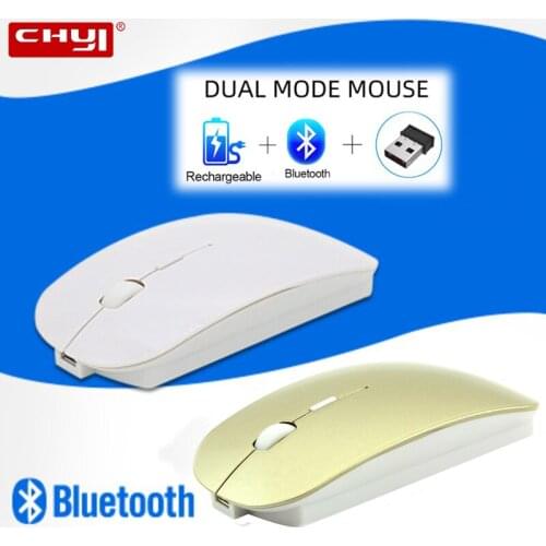 CHUYI Wireless Mouse Computer Bluetooth 5.1 USB 2.4 Rechargeable Mause Silent Mice for Laptop RGB Ergonomic Mice Wireless