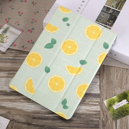 For iPad 2019 case Lemon Painting Stand for i Pad Mini 5 4 3 2 1 Air 1 2 Air3 2019 10.5 10.2 2017 2018
