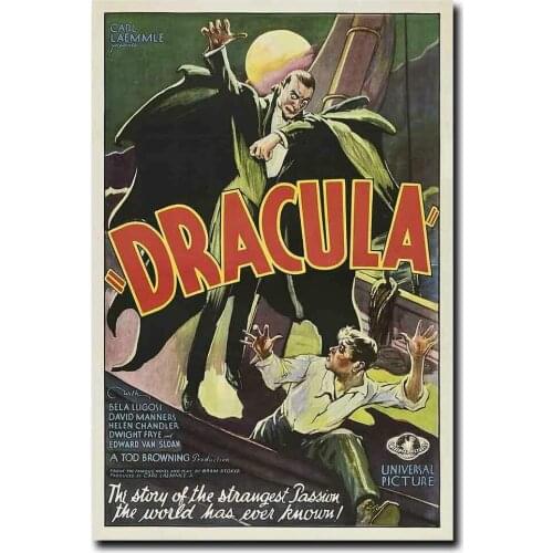 Dracula Vampire 1931 Old Horror Movie Silk Poster Vintage Tin Sign 8x12 Inches