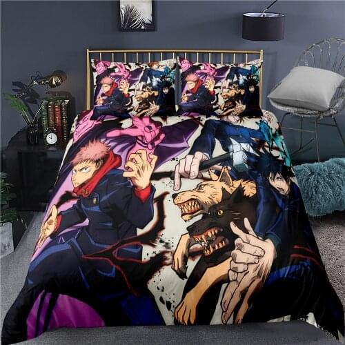 Jujutsu Kaisen Bedding Set Japan Famous Anime Duvet Cover Sets Comforter Bed Linen Twin Queen King Single Size Dropshipping Gift