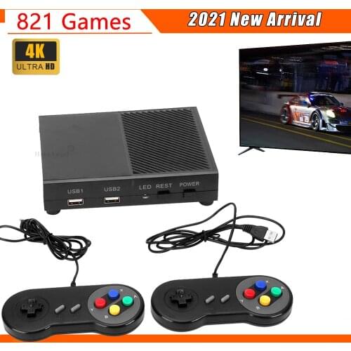 4K HD Output For NES Retro Classic Handheld Video Game Player TV Mini Game Console Built-in 821 Games with Dual Wired Gamepad