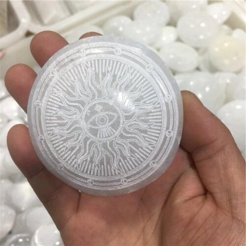 Natural Morocco through gypsum board round coaster disc white stone paste chassis stone carving furnishings home decoration