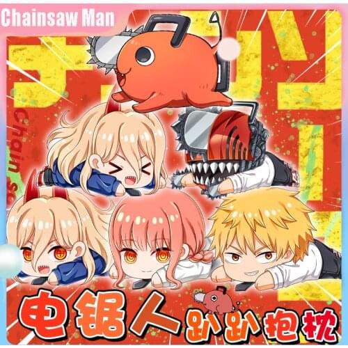 Anime Chainsaw Man Pochita Makima Power Denji Cosplay Doll Double Sided Plush Doll Stuffed Throw Pillow Cartoon Cushion Toy Gift