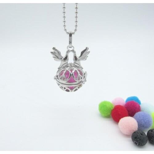 Love Peace Dove with Peace Sign Locket Ball DIY Oil Diffuser Glowing in the Dark Music Chime Ball Maternity Pendant Necklace