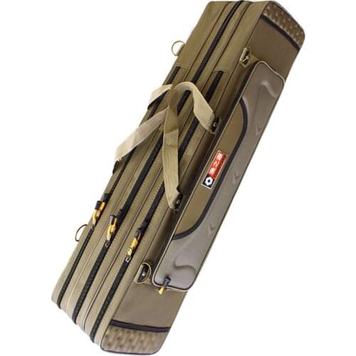 Multi-purpose Hard Steel 2/3/4 Layer Fishing Bag Fishing Rod Carrier Oxford Pole Tools Storage Bags Fishing Gear Case Organizer