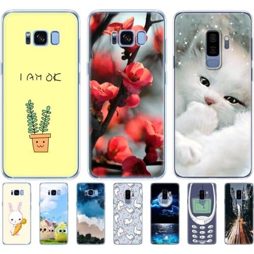 Soft Silicon tpu case for samsung galaxy s9 s8 case cover for samsung s9 s8 plus phone bumper cute cat animal pattern etui