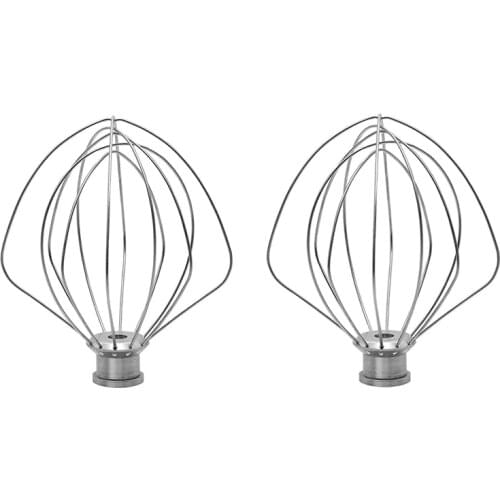 2Pcs KN256WW 6-Wire Whip Attachment Egg Heavy Cream Beater Cakes Mayonnaise Whisk For KitchenAid 6 Quart Bowl-Lift Stand Mixer