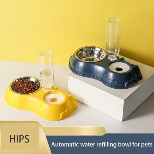 New Cat Bowls For Food And Water Pet Cat Double Bowl Dog Bowl Automatic Pet Feeder Waterer Cat Food Bowl Dog Bowl Cat Bowl Cat